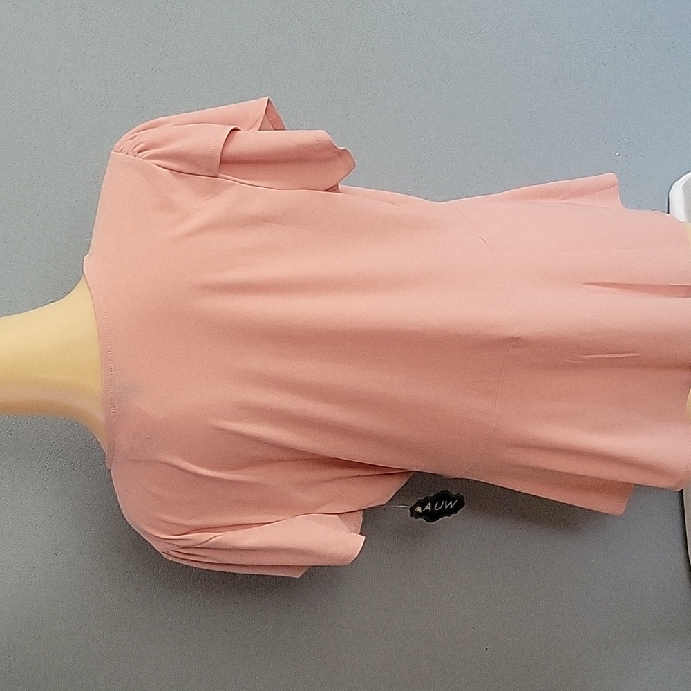 AUW Blush Pink Wrap Blouse - Picture 5 of 8